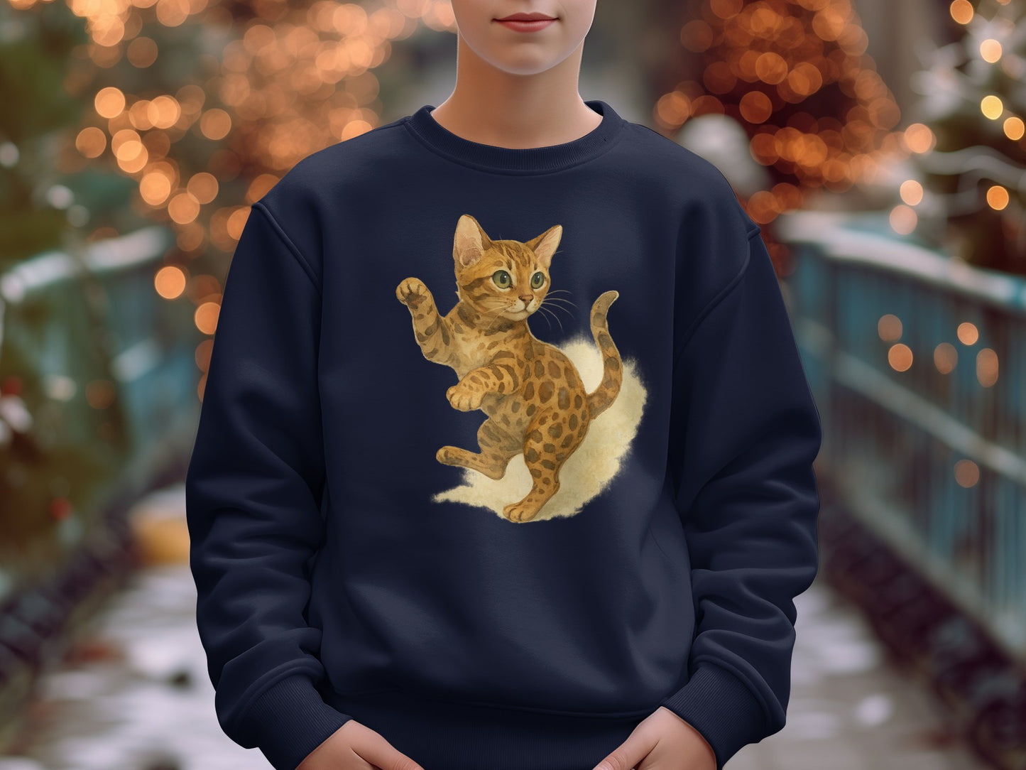 Adorable Playful Kitten Graphic Design Sweatshirt product