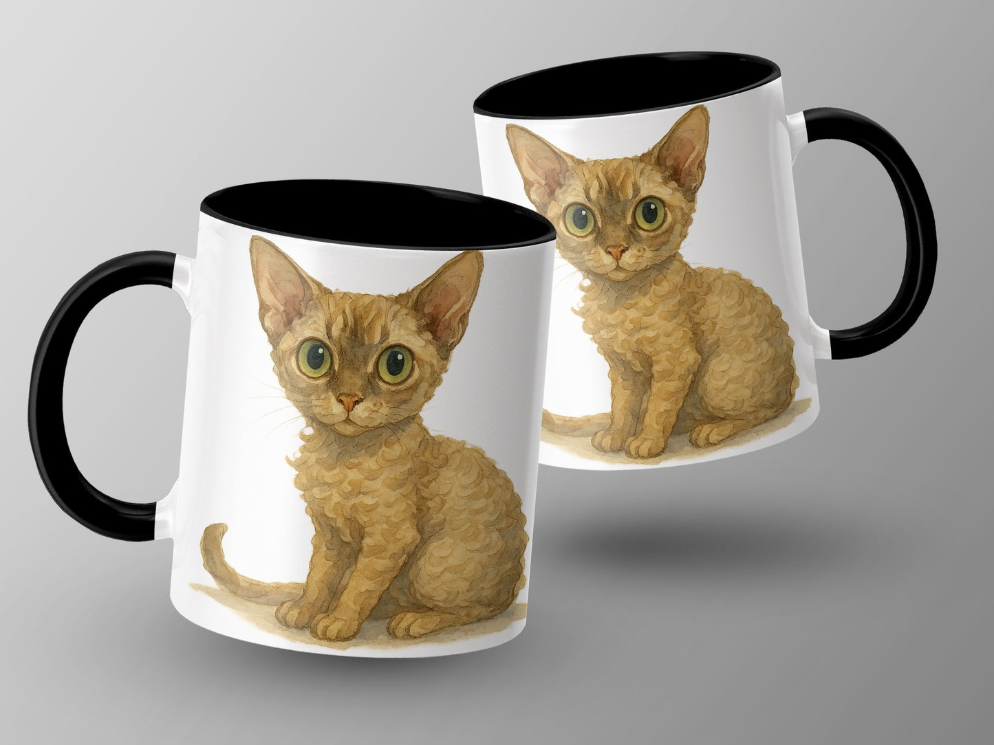 Adorable Cat Illustration on Ceramic Mug Perfect Product Type