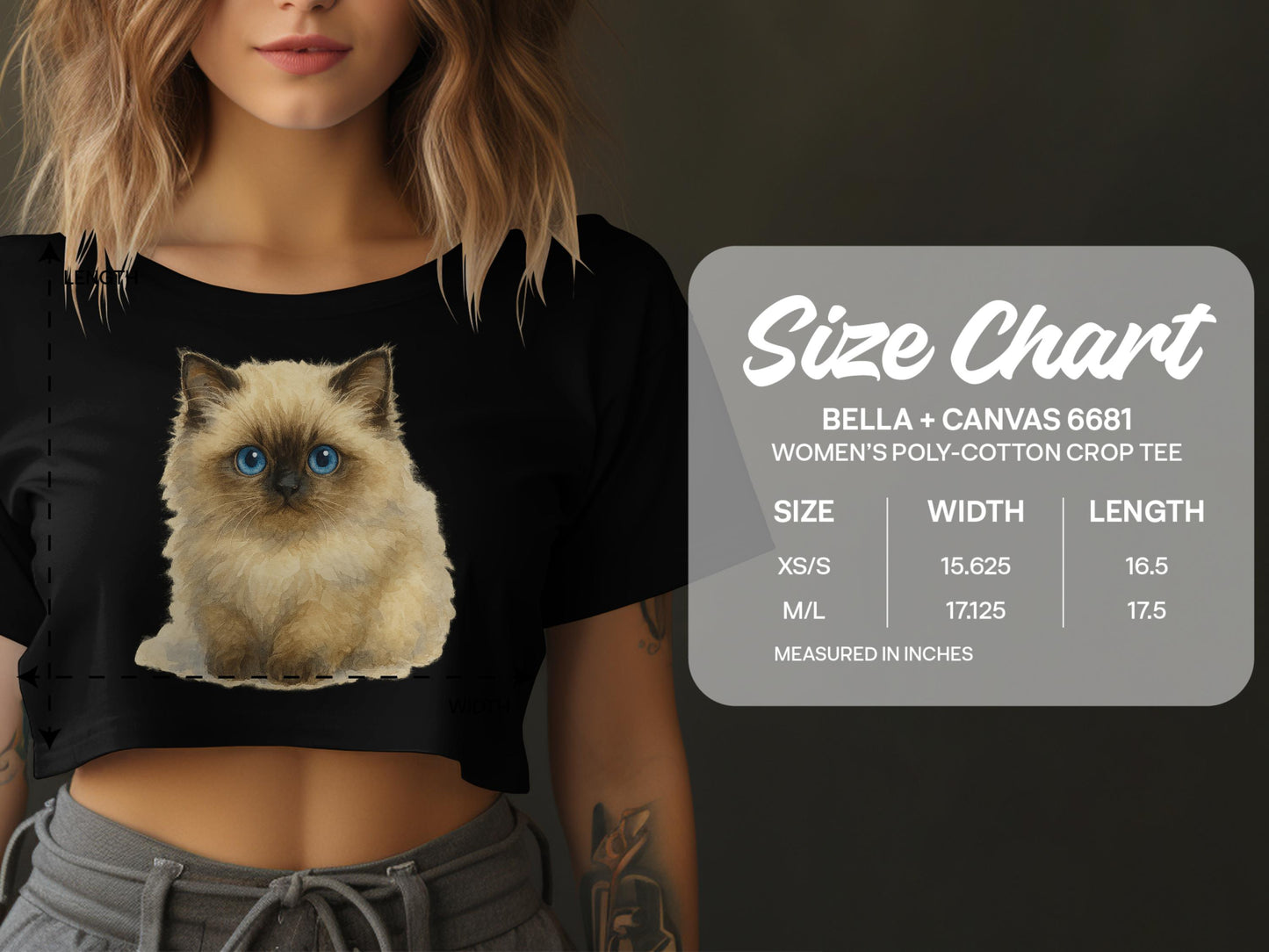 Cute Cat Print Women's Crop Tee product