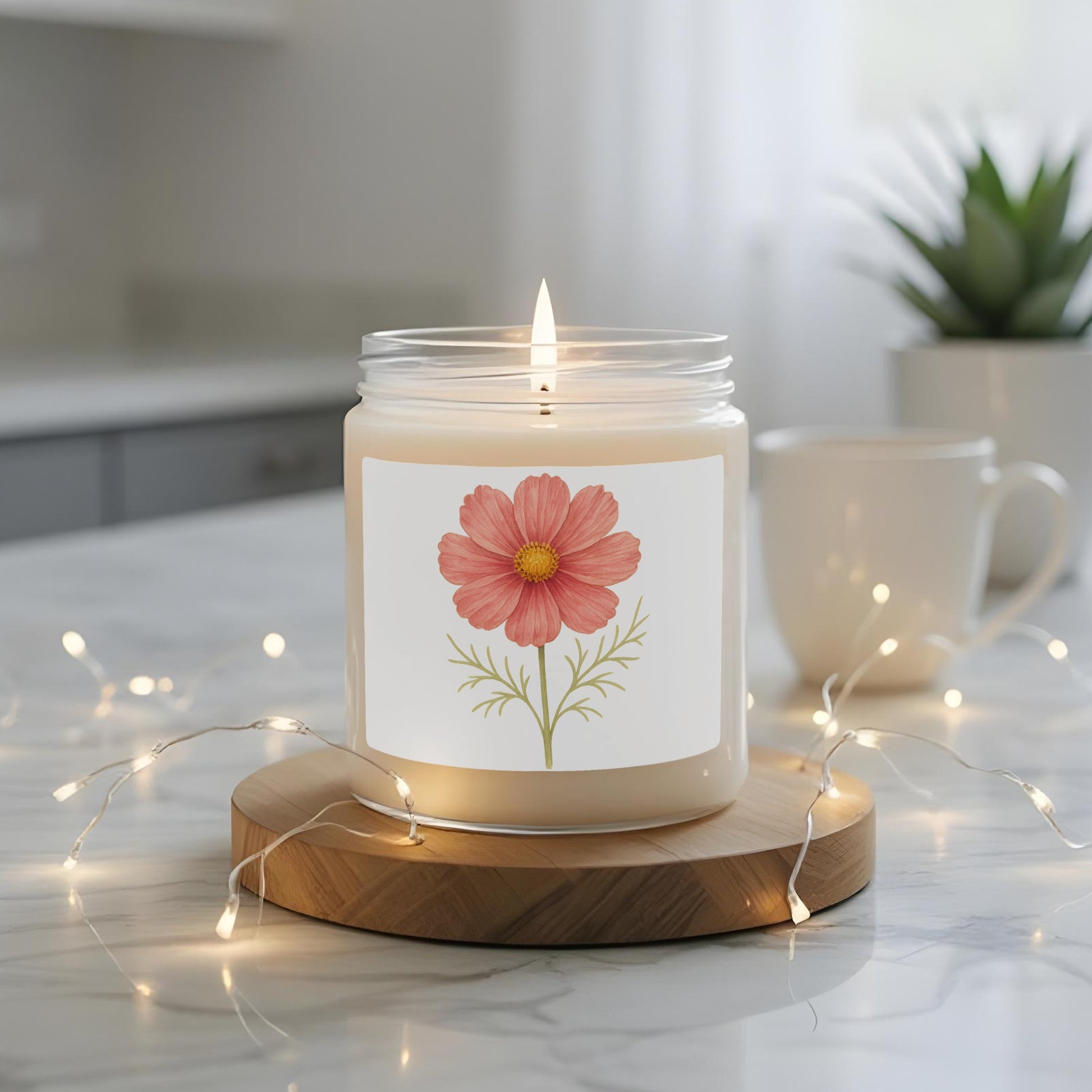Floral Design Scented Jar Candle Home Decor product