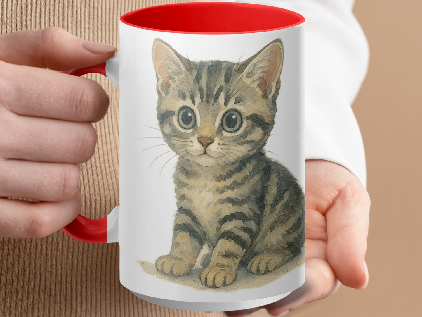 Adorable Kitten Illustrated Mug Perfect Gift product