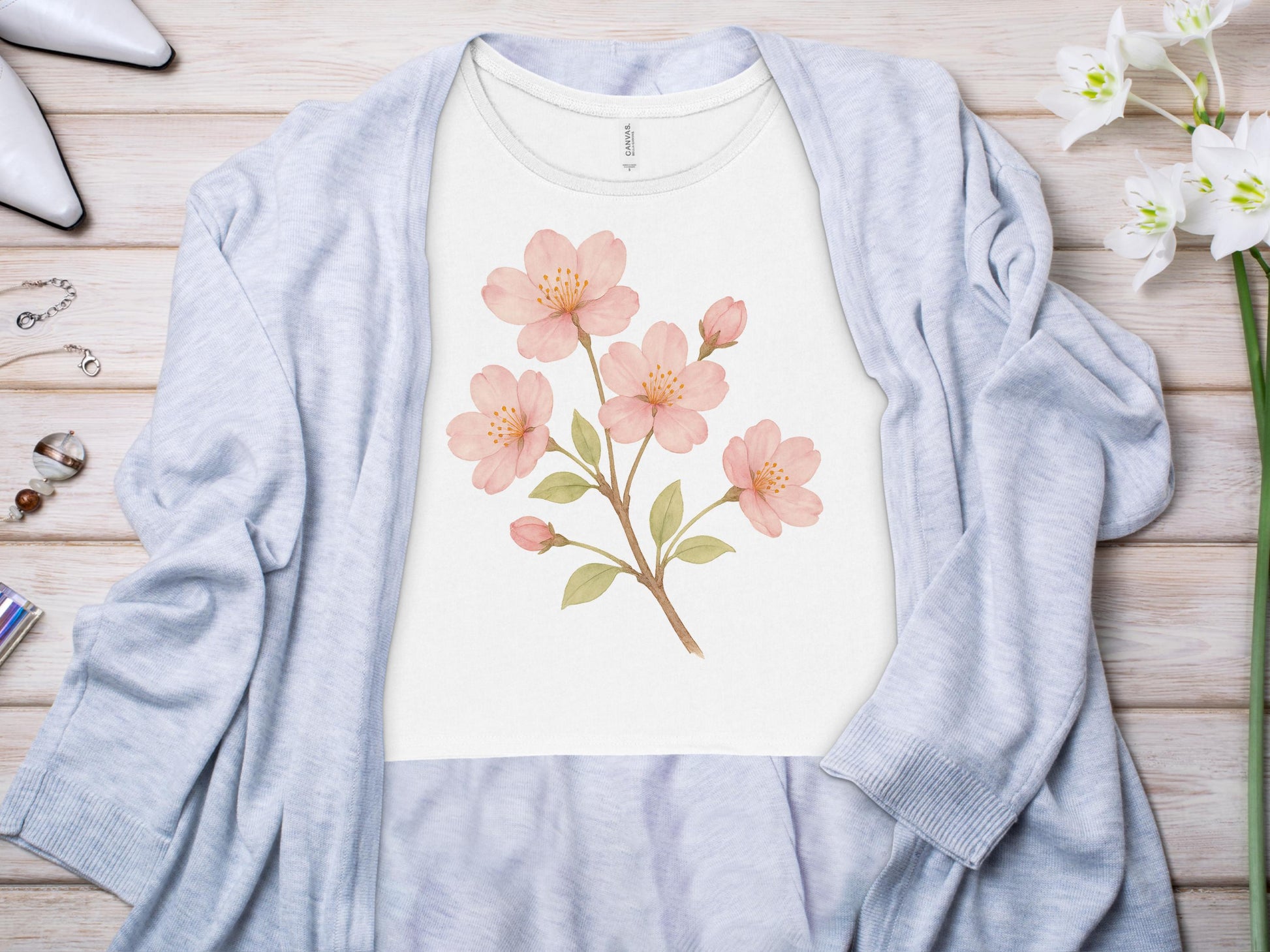 Beautiful Floral Print with Pink Blossom T-shirt product