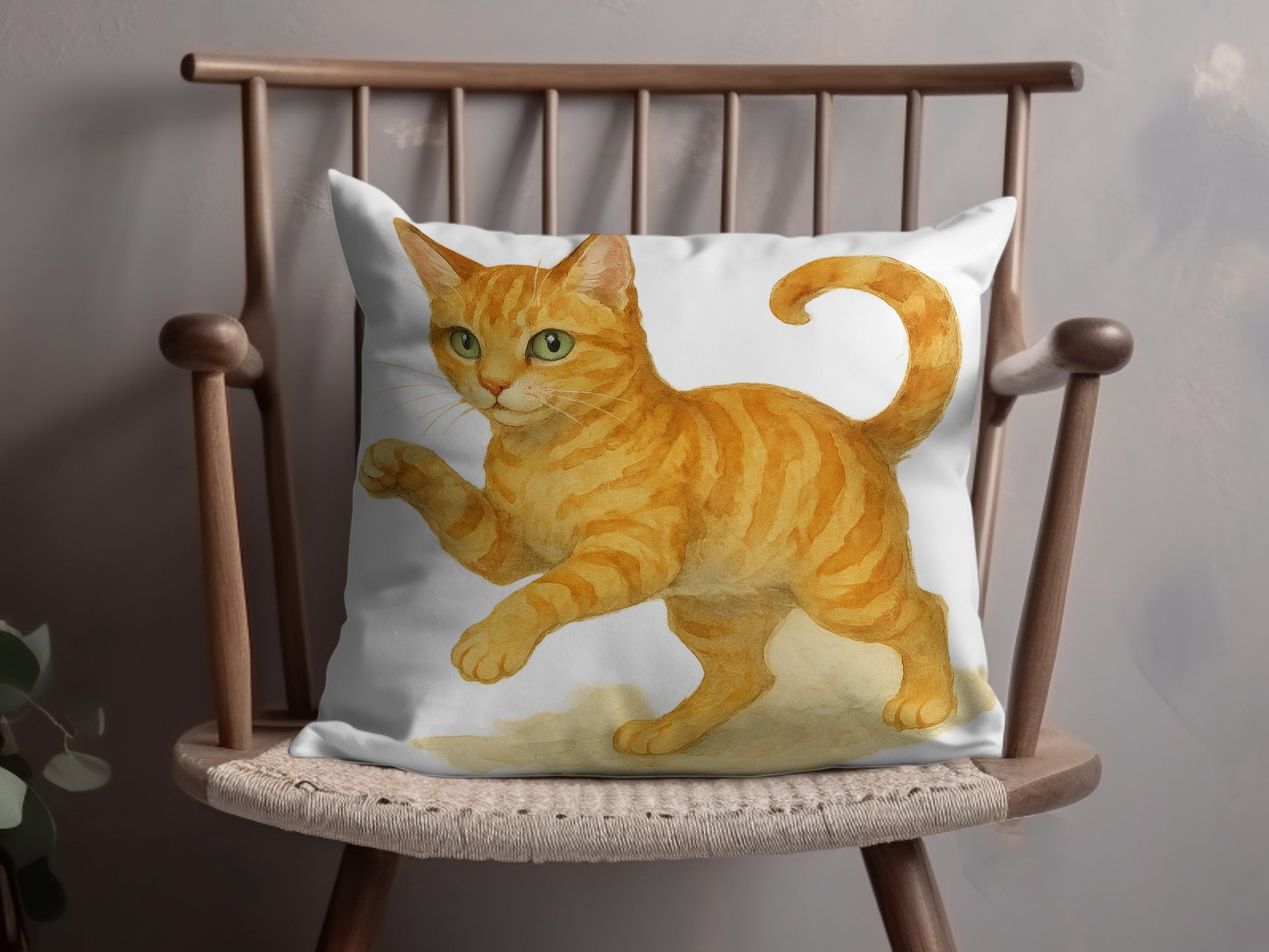 Adorable Orange Tabby Cat Decorative Pillow product type