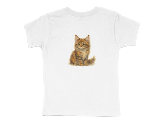 Adorable Kitten Graphic on White Youth T-Shirt product type