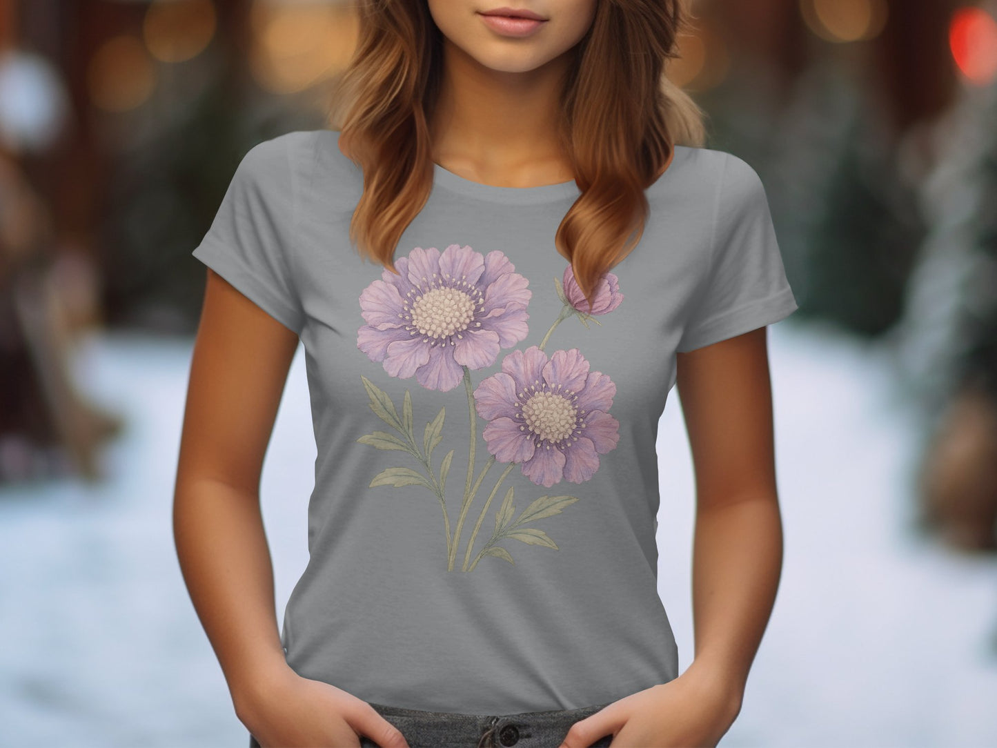 Beautiful Floral Print T-Shirt Casual Women's Apparel product type