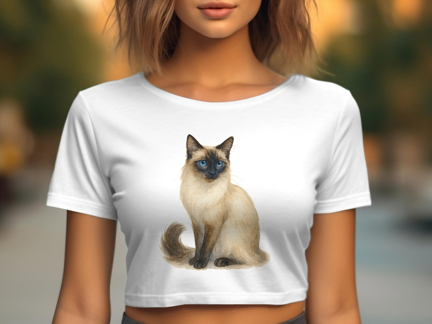 Artistic Cat Design Crop Top product