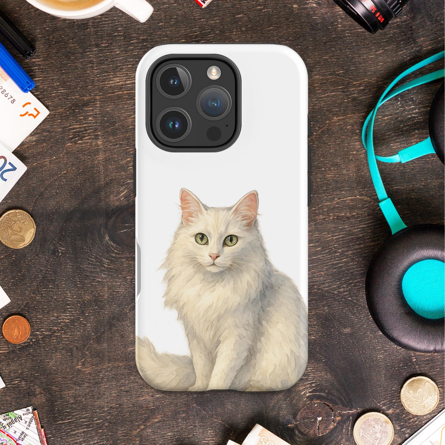 Charming White Cat Design Phone Case product