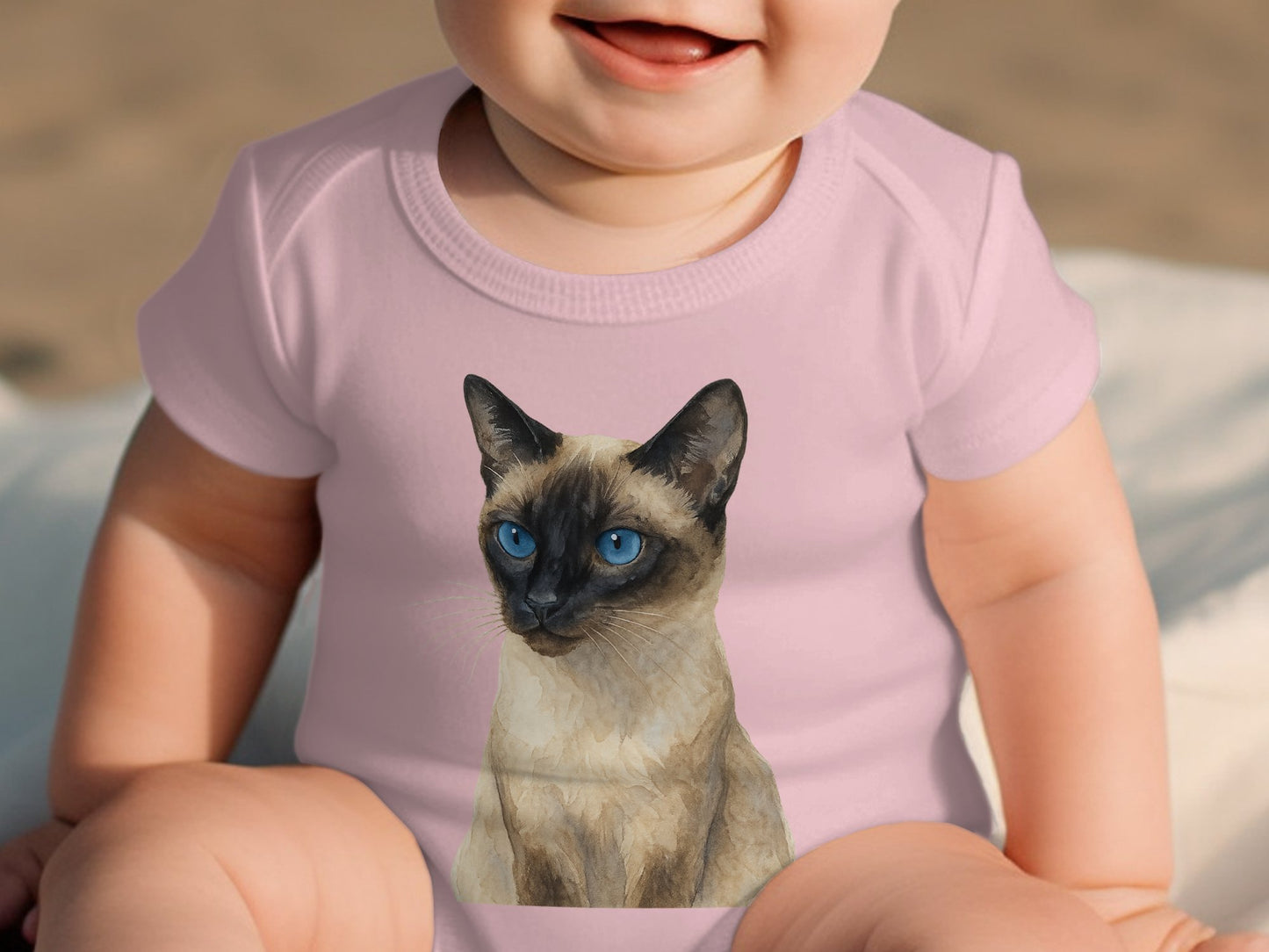 Adorable Baby Onesie with Cute Cat Design product type