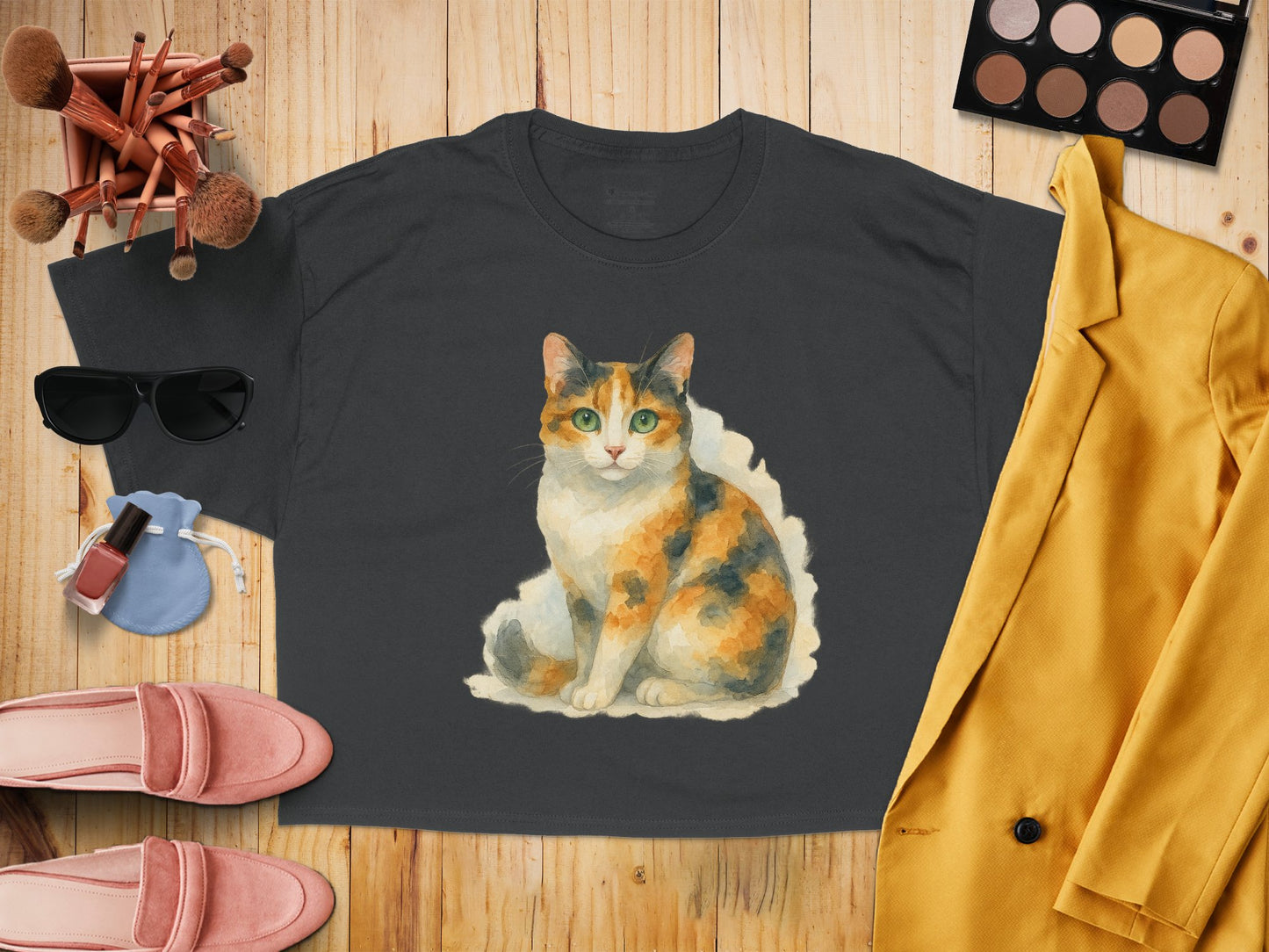 Stylish Shirt Featuring Adorable Cat Design product type