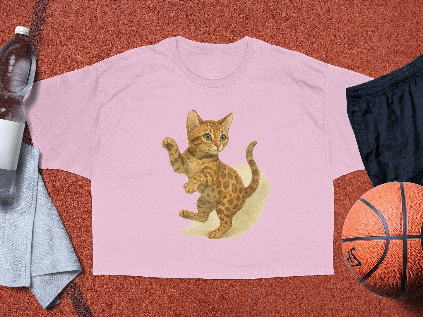 Cute Cartoon Kitten Athletic Design T-shirt product type