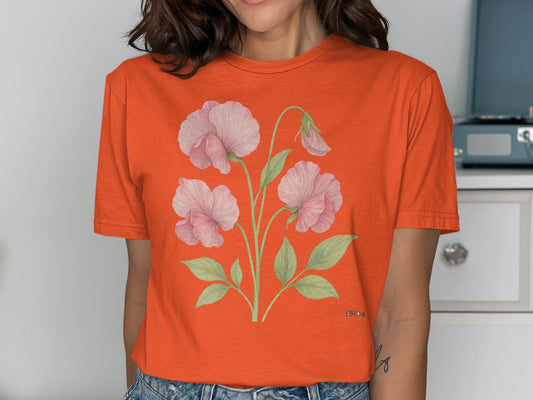Stunning vibrant floral pattern graphic t-shirt product type