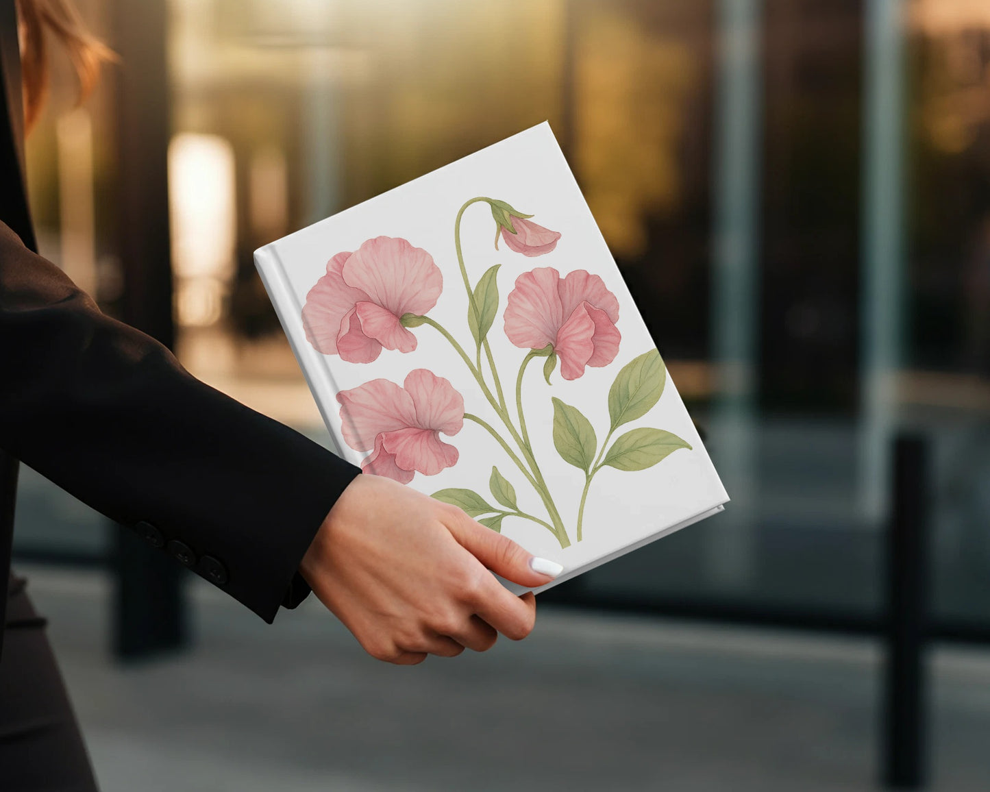 Stylish White Hardcover Journal with Floral Design product