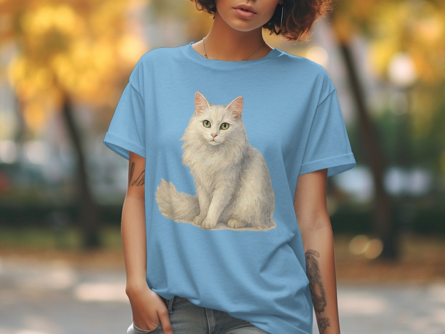 Stylish Casual Attire Featuring Fluffy Cat product type