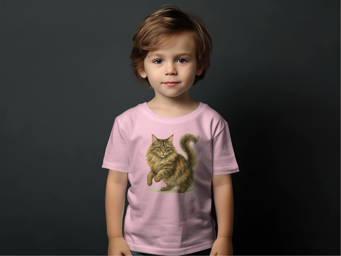 Adorable Cat Graphic on Toddler Pink Shirt product type