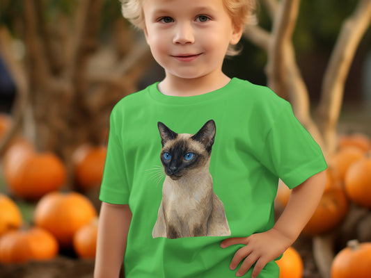 Cute Siamese Cat with Blue Eyes Kids T-Shirt product