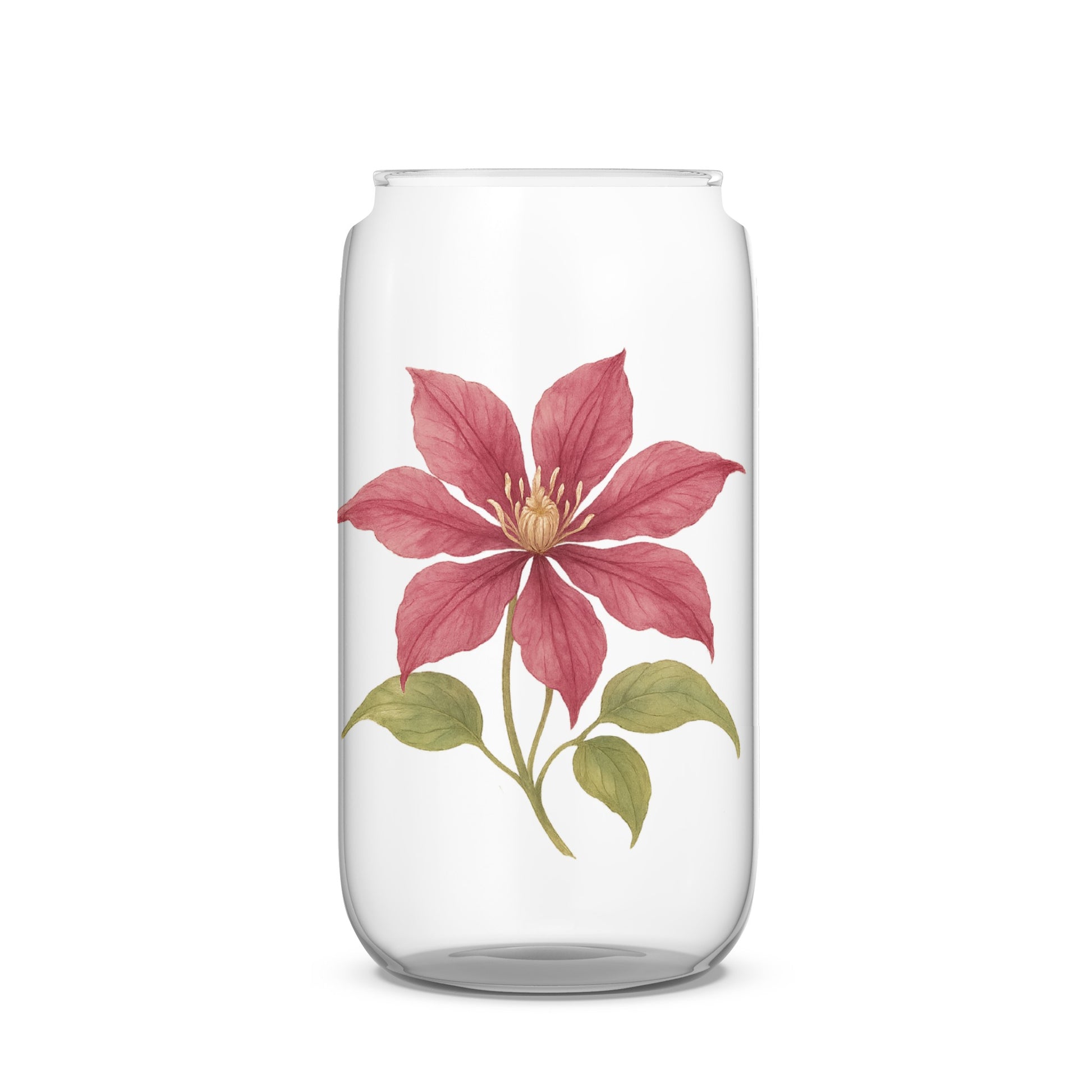 Beautiful Pink Flower Design Transparent Vase product