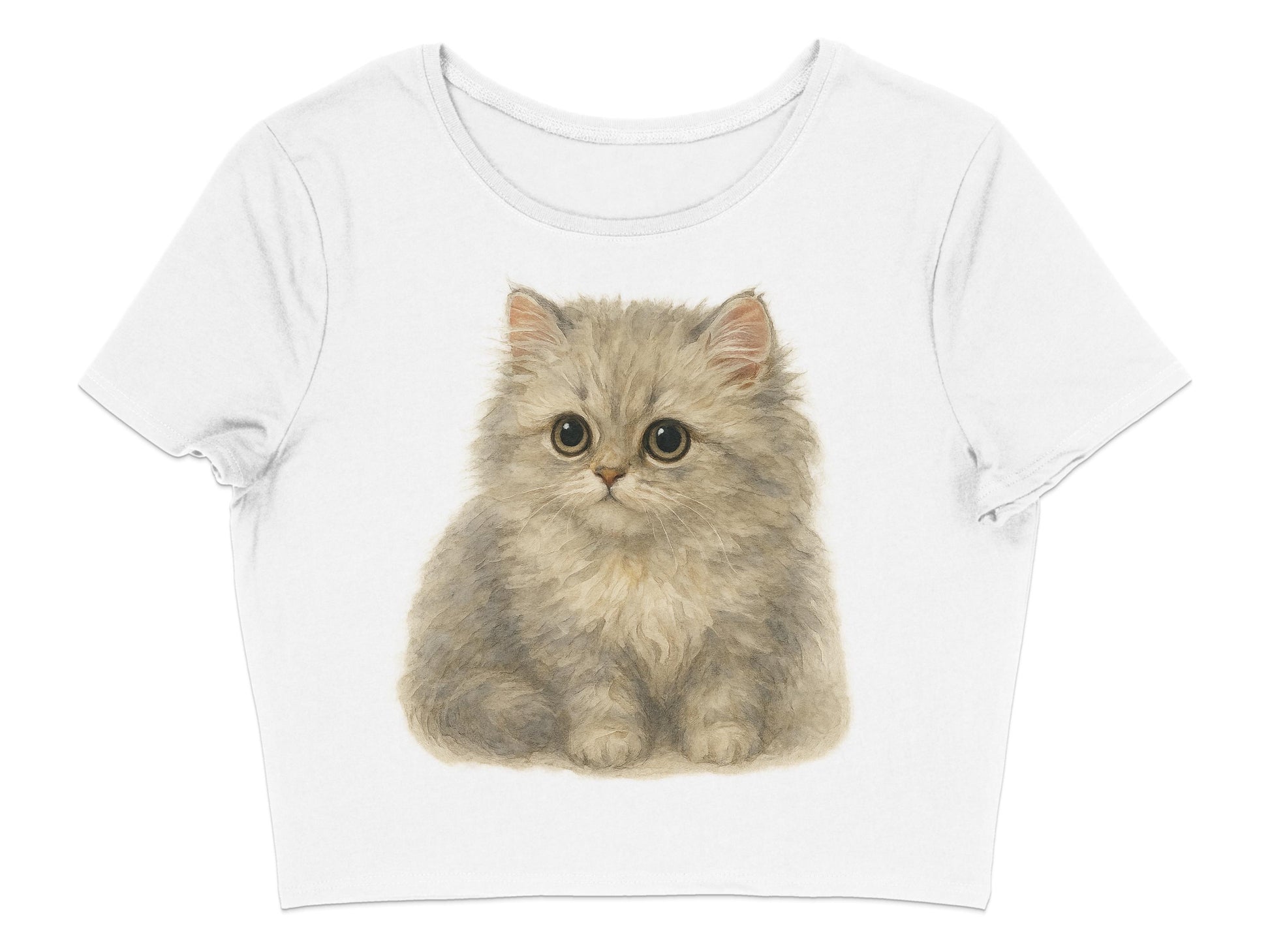 Adorable Fluffy Kitten Illustration on T-shirt product