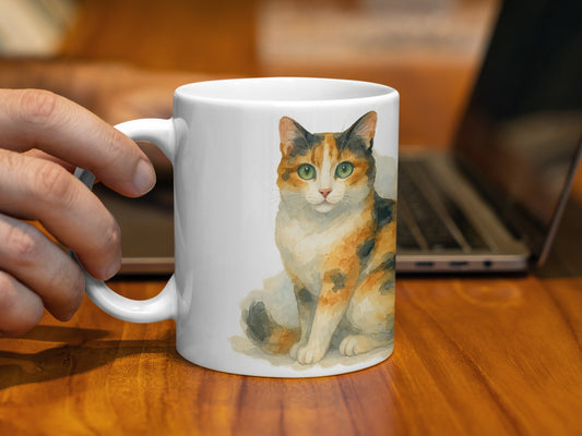 Adorable Calico Cat Design Coffee Mug product