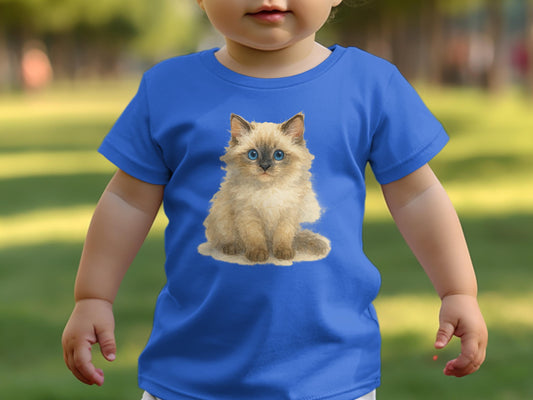 Cute Fluffy Kitten Printed Design Shirt Kids Product