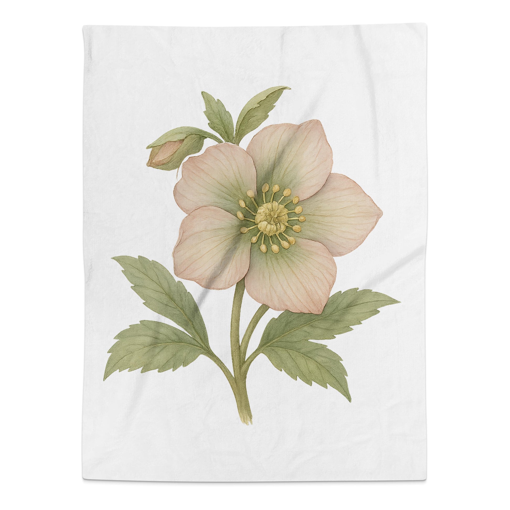 Floral Illustration of Blush Pink Flower Blanket product