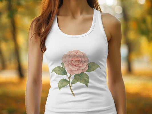 Floral Design White Women's Tank Top Product Type