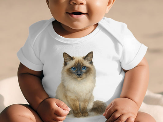 Adorable Baby Onesie with Fluffy Cat Print product
