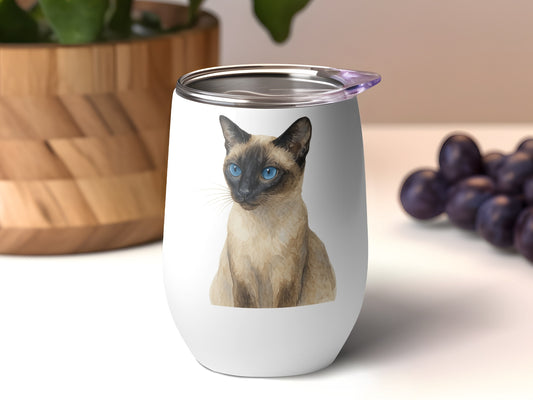 Adorable Siamese Cat Printed Steel Travel Mug product type