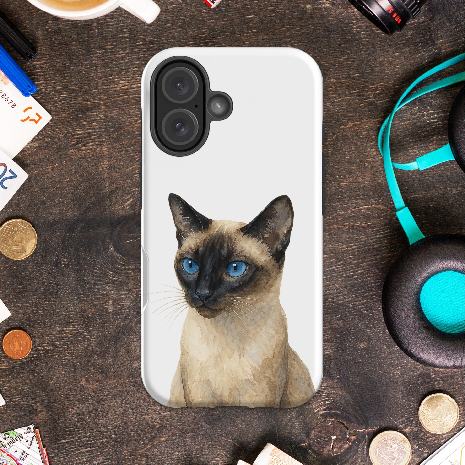 Siamese Cat Illustration Phone Case product type