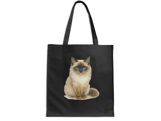 Cute Cat Illustration Black Tote Bag product type