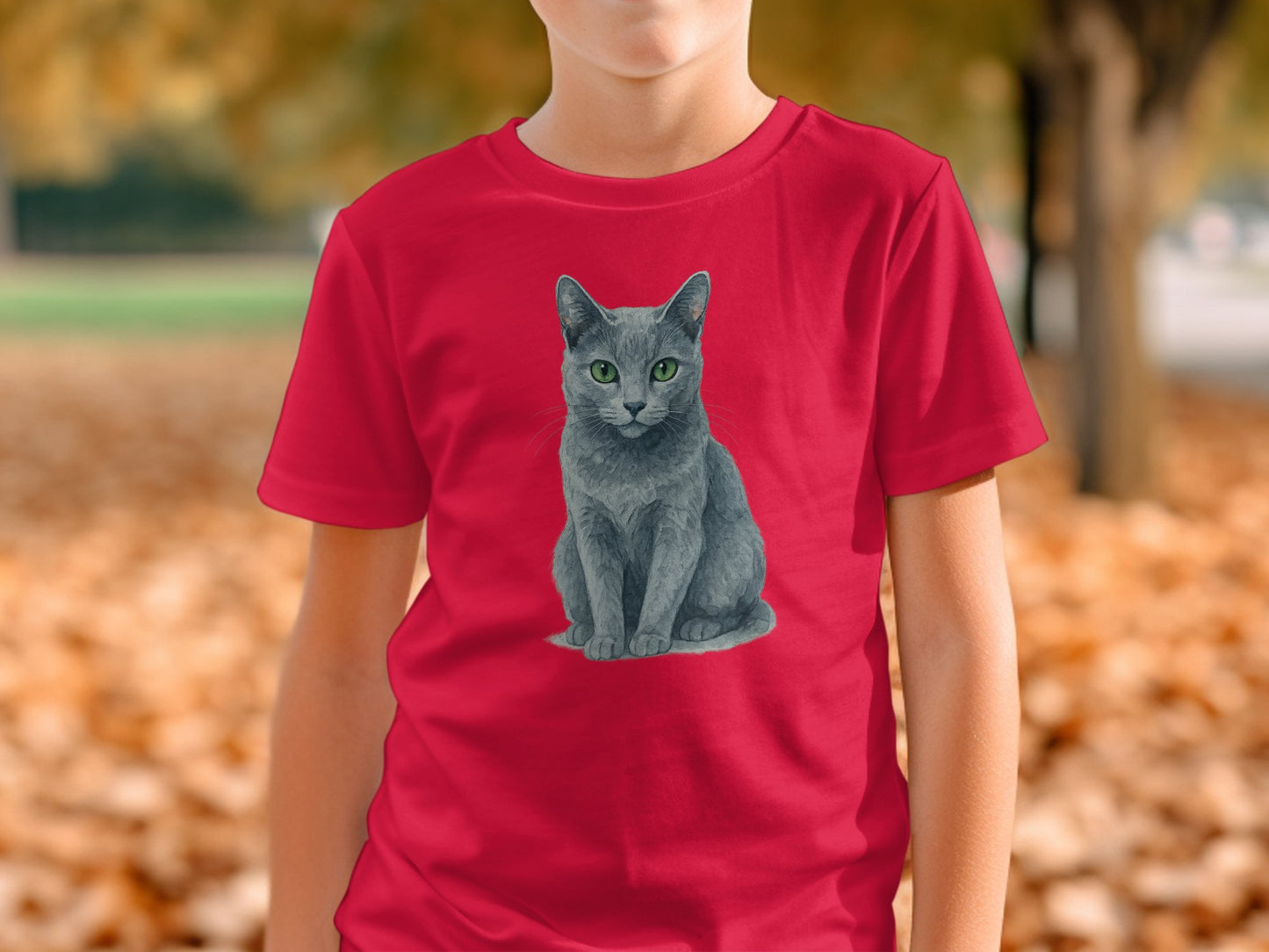 Cozy Red Shirt with Cute Gray Cat Design product