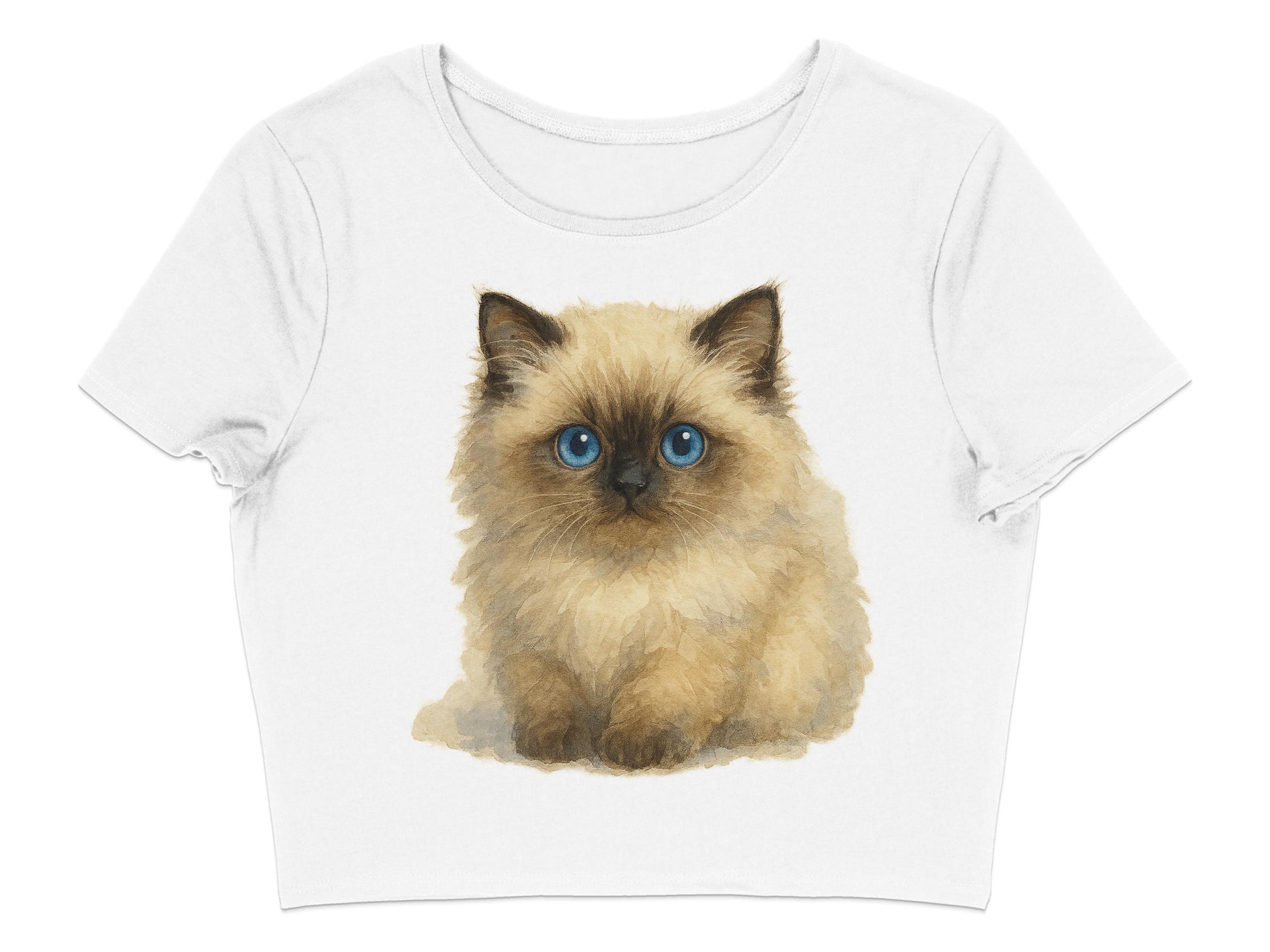 Cute Fluffy Kitten Graphic Print Women's Crop Top product type
