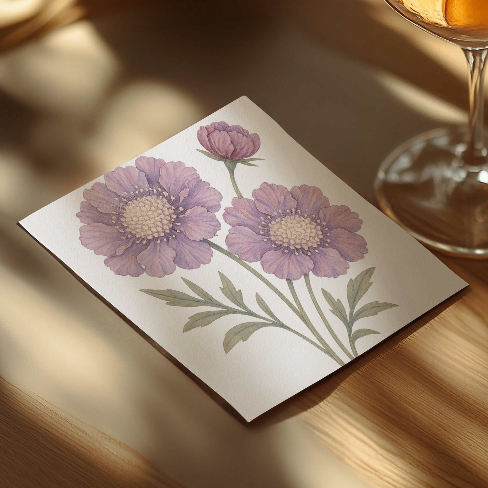 Beautifully Illustrated Purple Floral Greeting Card product