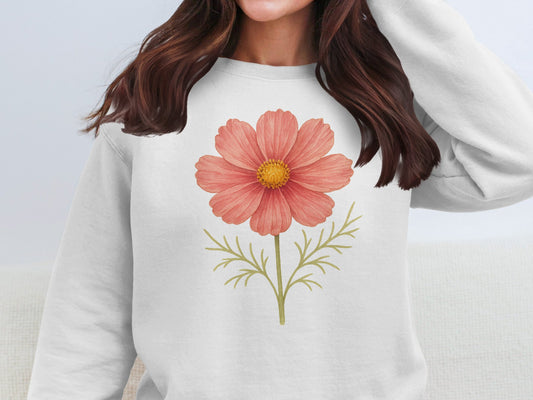 Beautiful Floral Graphic Design on Comfortable Sweatshirt