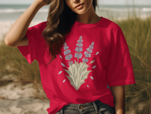 Lavender Floral Graphic Beachwear Shirt product type
