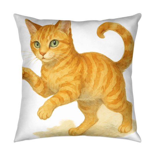 Cute Orange Tabby Cat Design Square Pillow product