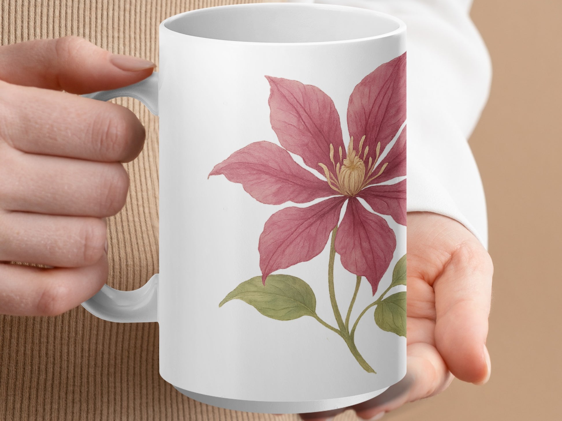 Elegant Botanical Floral Design Coffee Mug product
