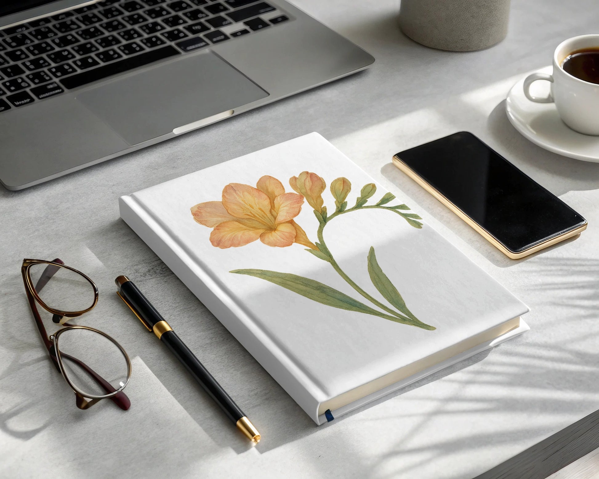 Elegant Floral Art Personalized Journal Notebook product
