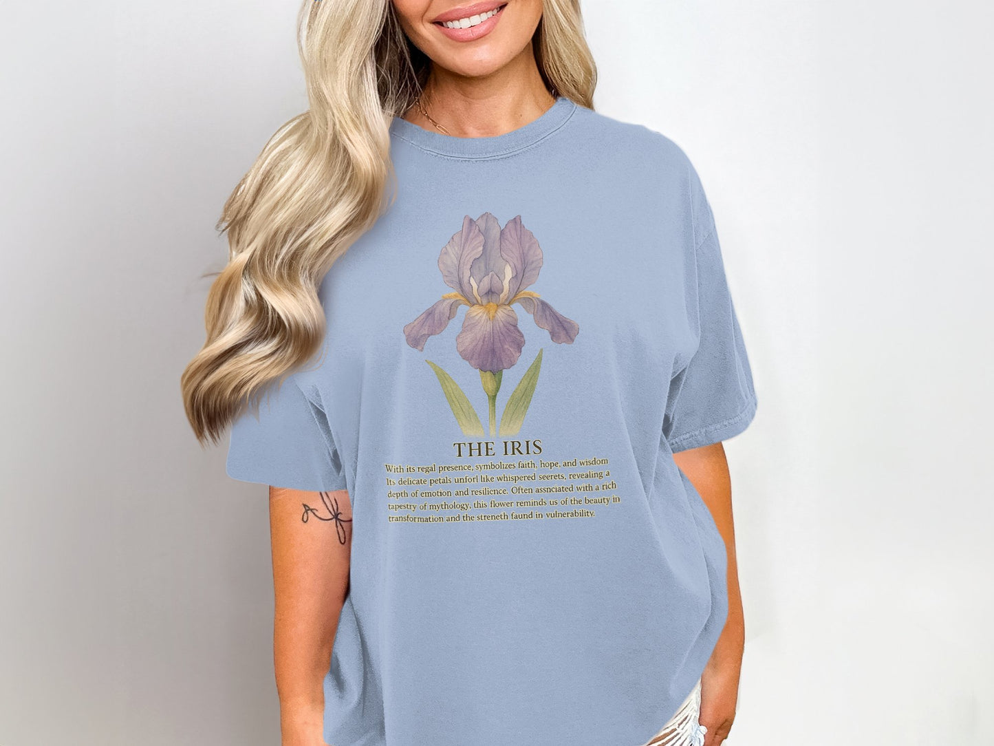 Iris Flower Graphic Light Blue Shirt product type