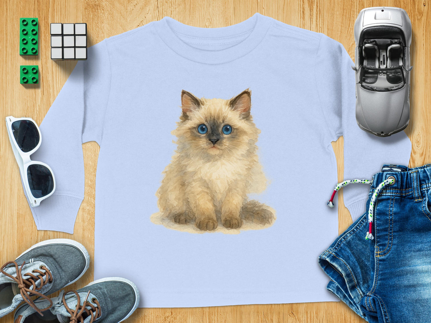 Adorable Kitten Graphic Comfort Wear Kids Long Sleeve product type
