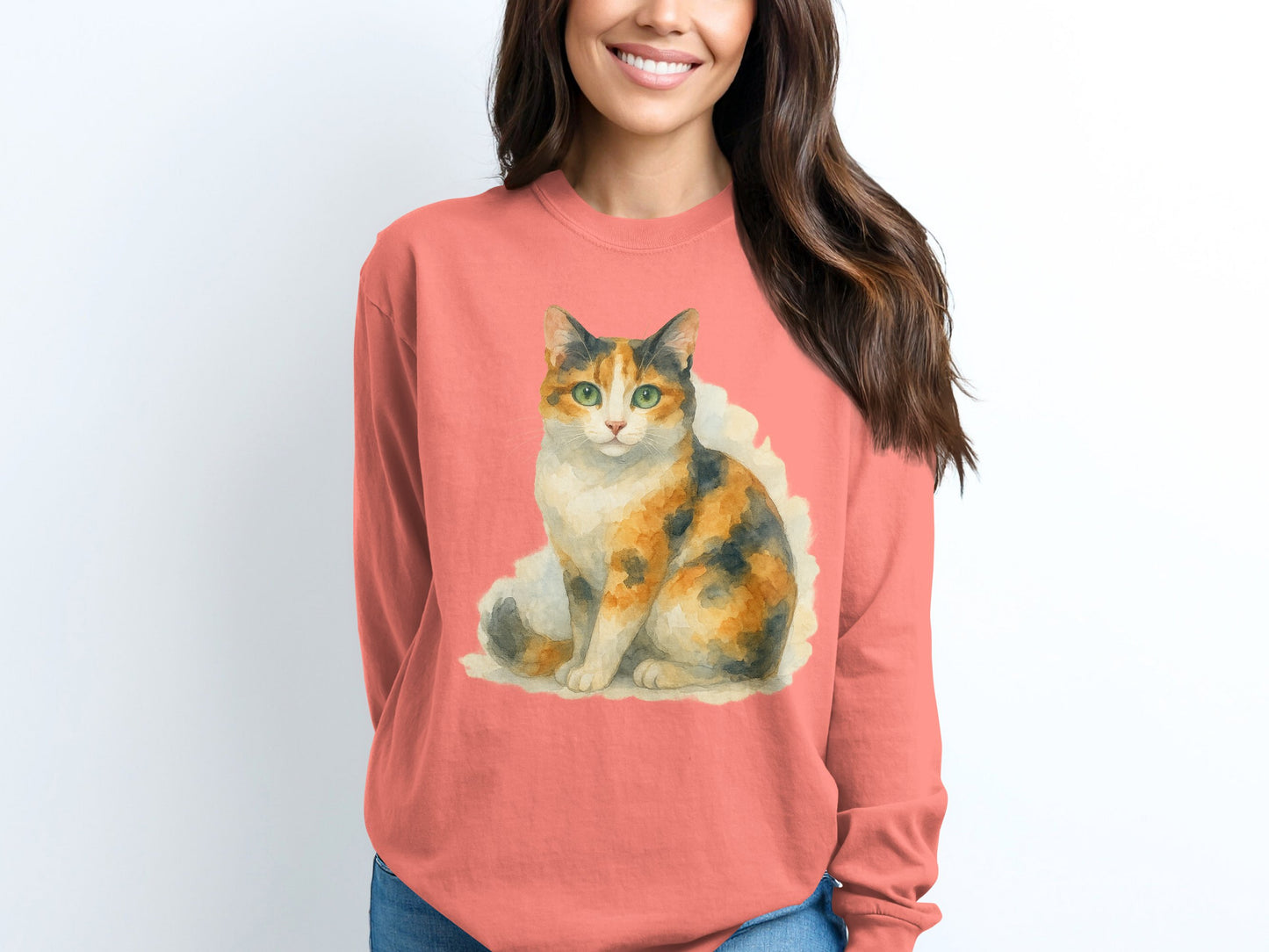 Calico Cat Print Long Sleeve Shirt product type