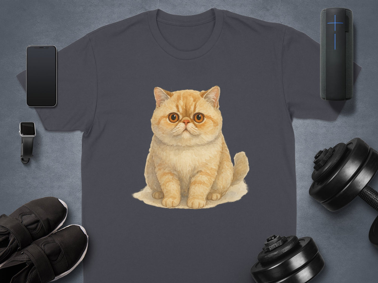 Adorable Cat Illustration on Dark Shirt product