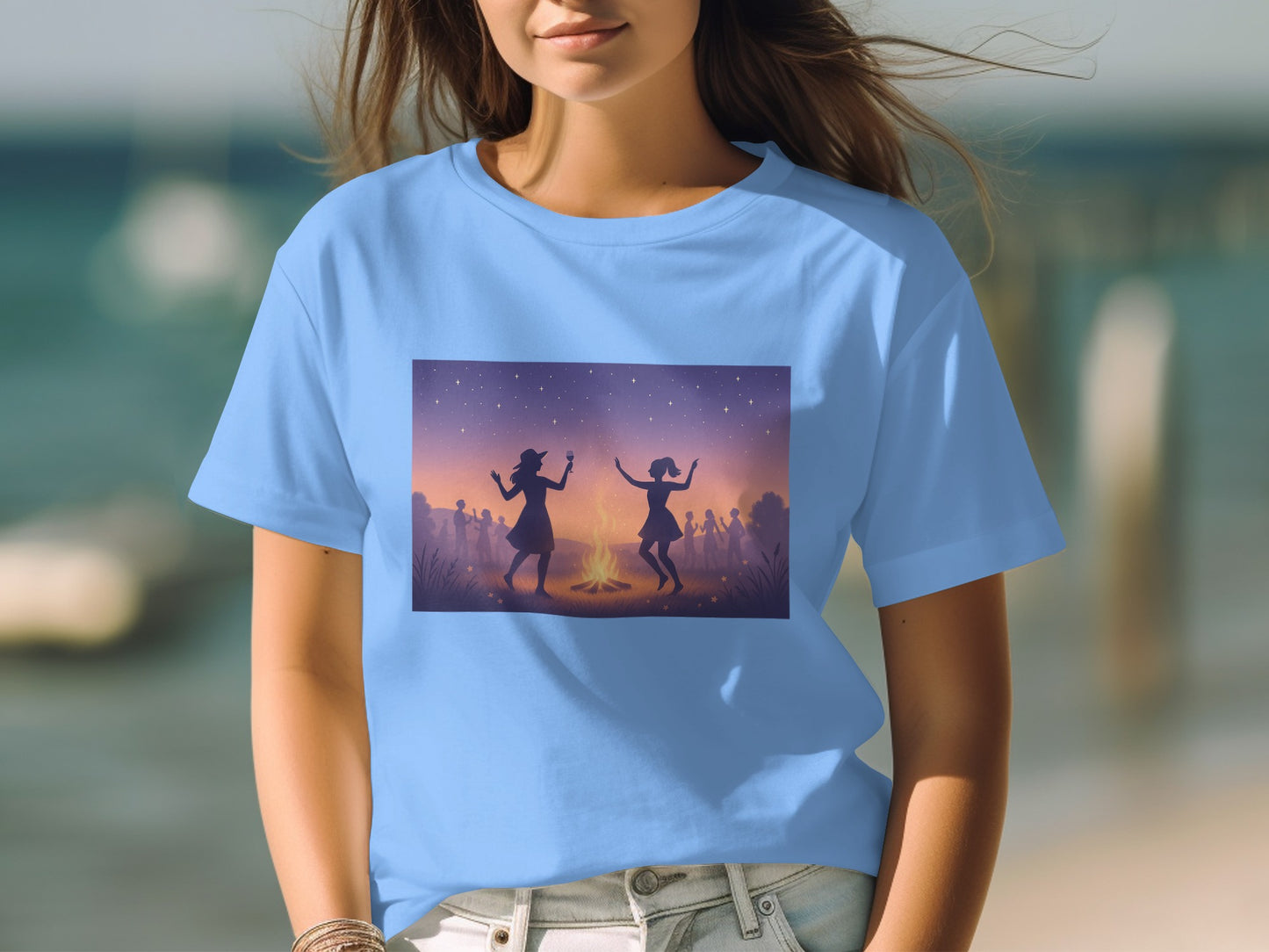 Dancing Silhouettes at Bonfire Unique Shirt product