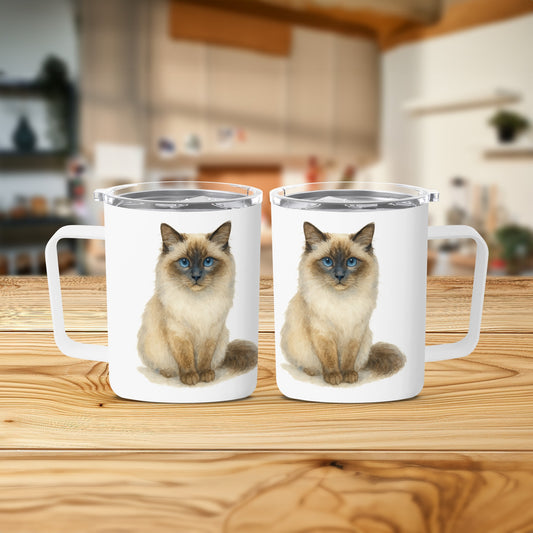 Cute Fluffy Cat Design Insulated Mug Set product