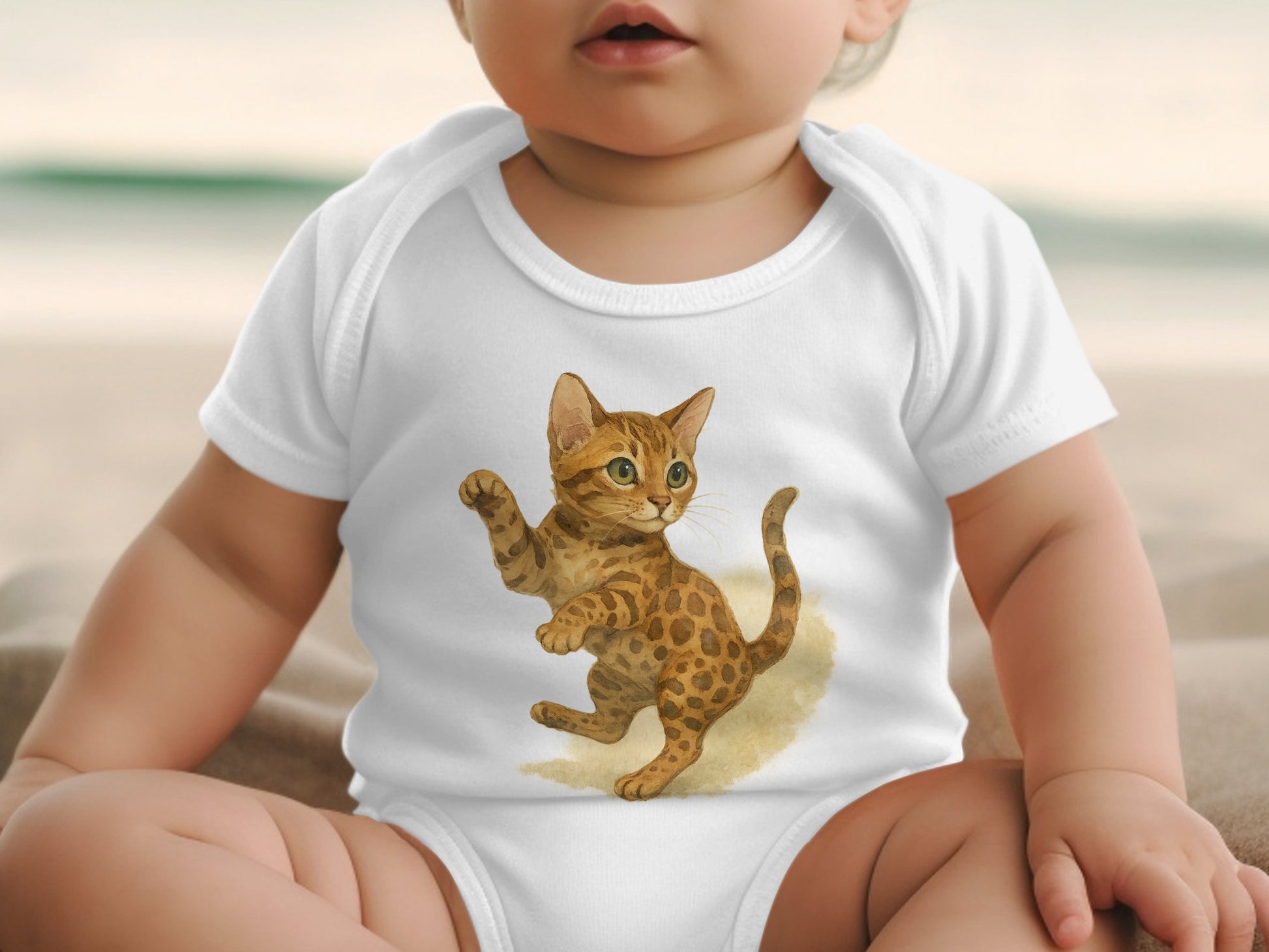 Cute Baby Onesie with Adorable Kitten Design product