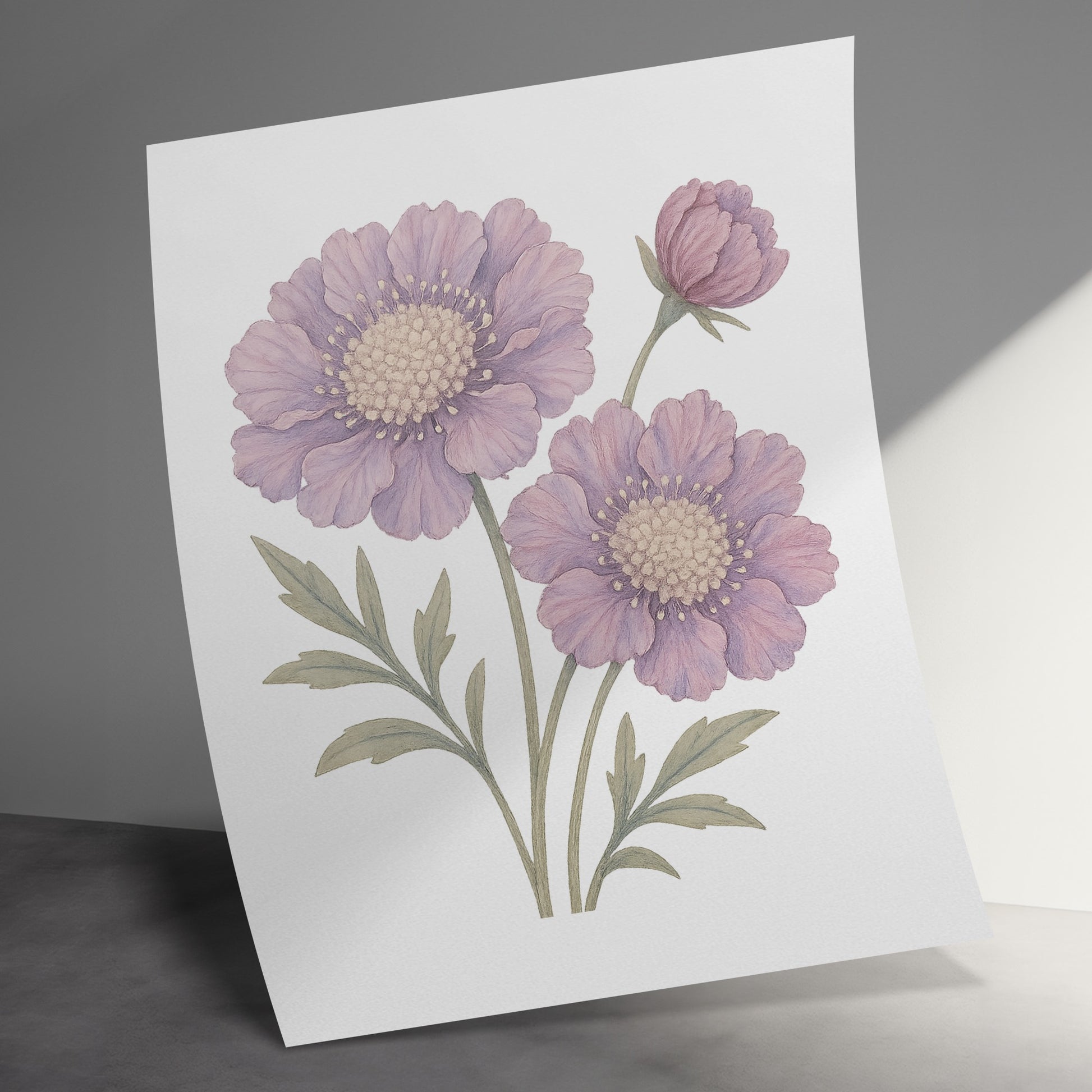 Beautiful Purple Floral Botanical Art Print product
