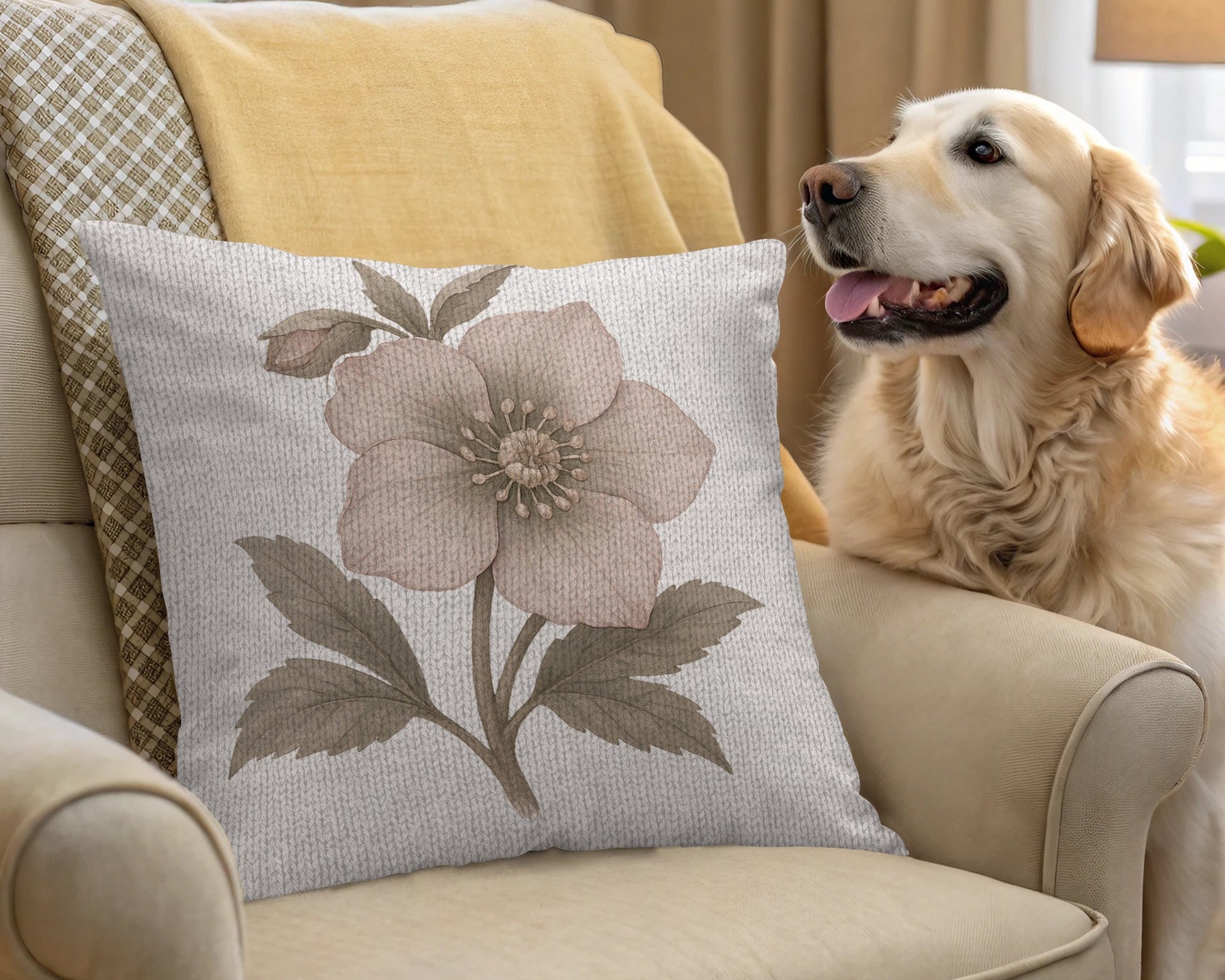 Floral Design Throw Pillow Decorative Cushion product