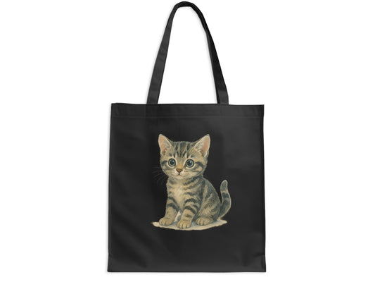 Adorable Kitten Printed Design Black Tote Bag product