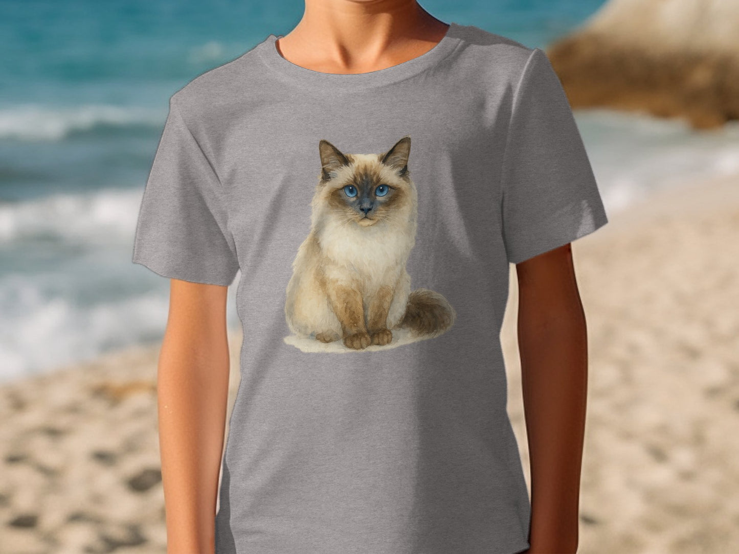 Beautiful Blue-Eyed Cat Graphic Tee shirt product