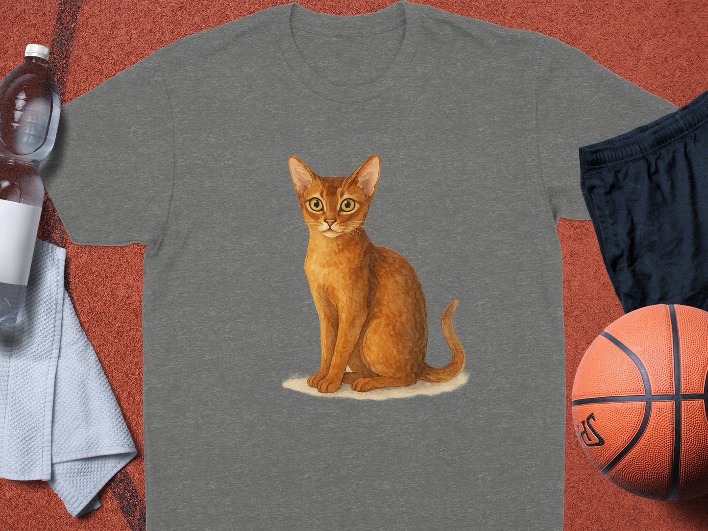Adorable Cat Illustration on Gray Shirt product type