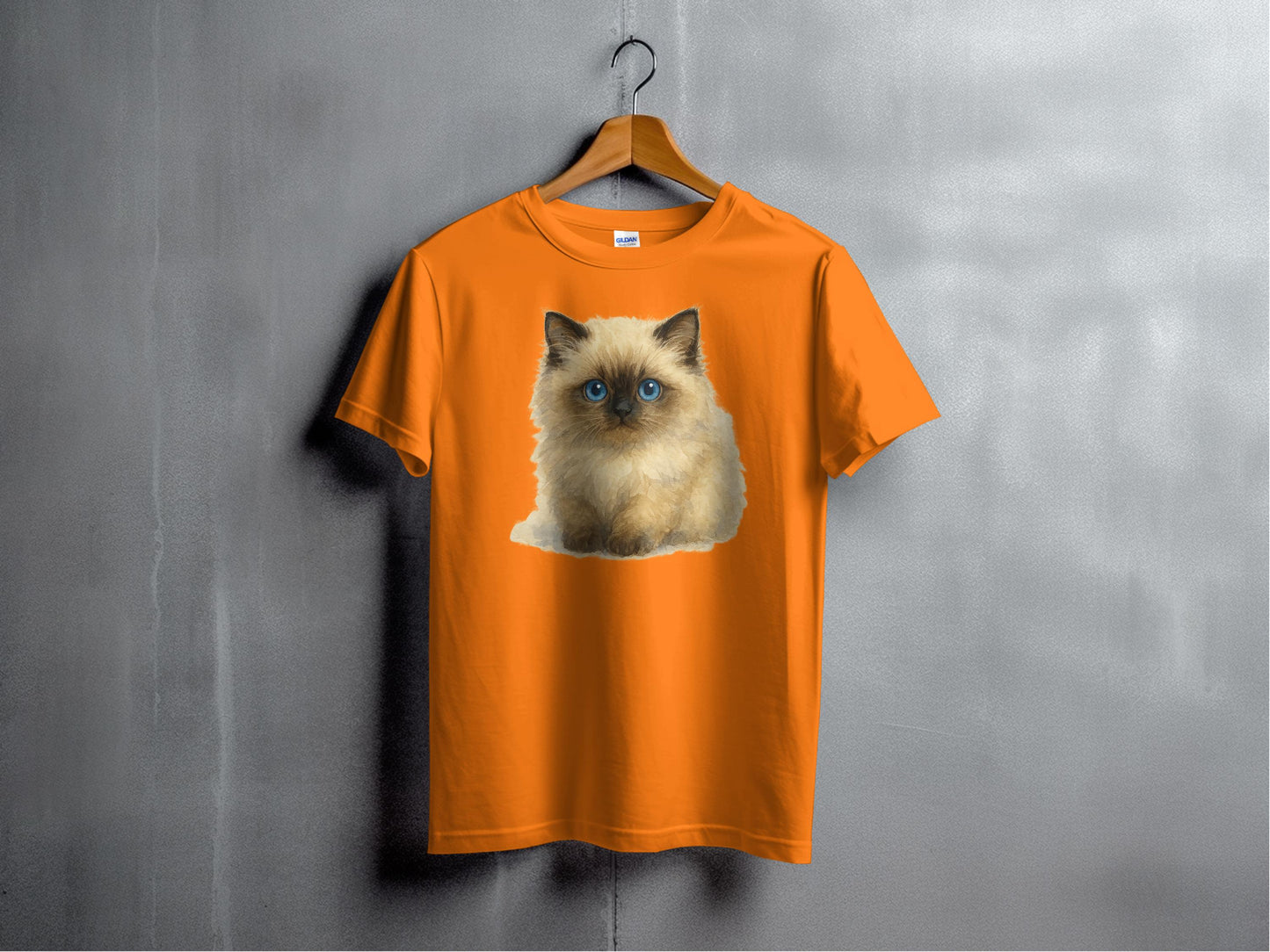 Cute Fluffy Kitten Design Orange T-shirt product